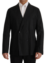 Dolce & Gabbana Black Polka Dotted Cotton Blazer Jacket -   -  Dolce & Gabbana.